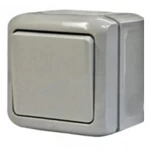 Одноклавишный серый влагозащищенный выключатель IP44, 10 А, , Quteo